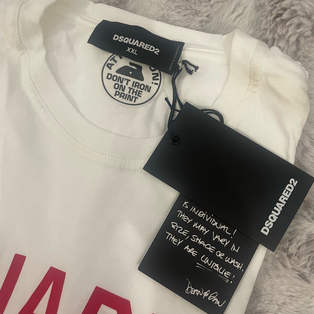 Dsqured2 Mens White T-Shirt Sz XXL - Picture 6 of 7